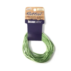 Beadsmith Rattail Satin Cord – Apple Green