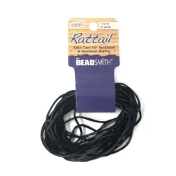 Beadsmith Rattail Satin Cord – Black