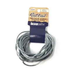 Beadsmith Rattail Satin Cord – Dark Grey