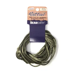 Beadsmith Rattail Satin Cord – Dark Olive