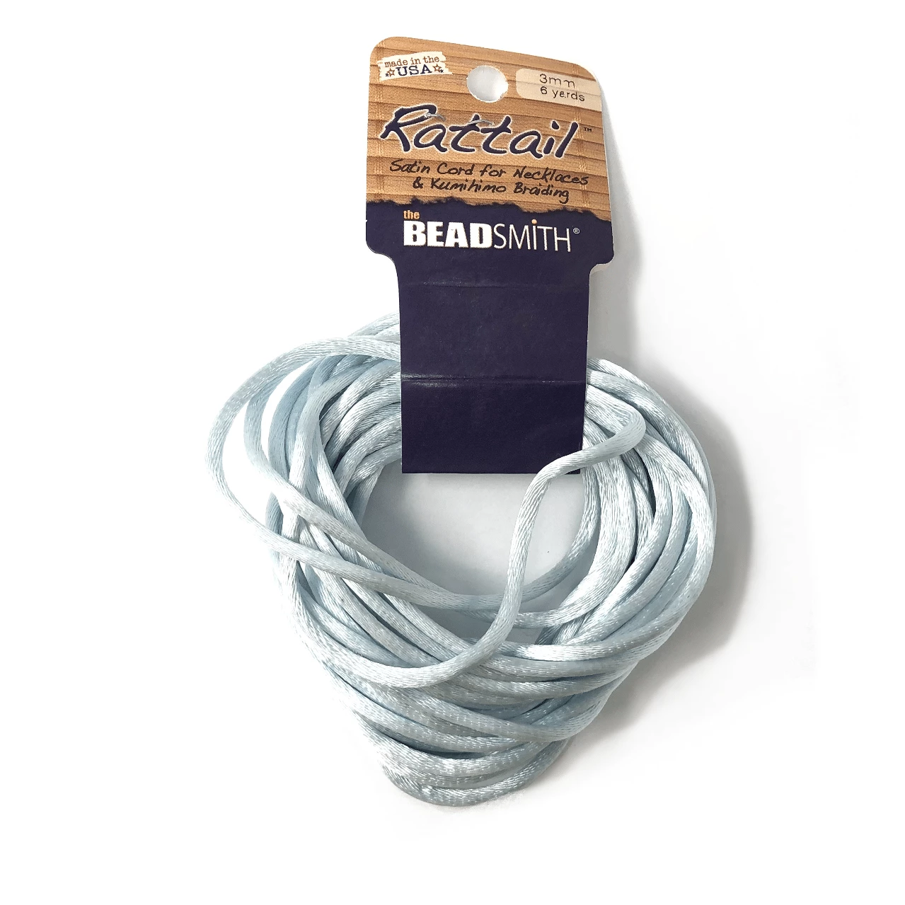 Beadsmith Rattail Satin Cord – Gallant Blue 1 Beadsmith Rattail Satin Cord – Gallant Blue