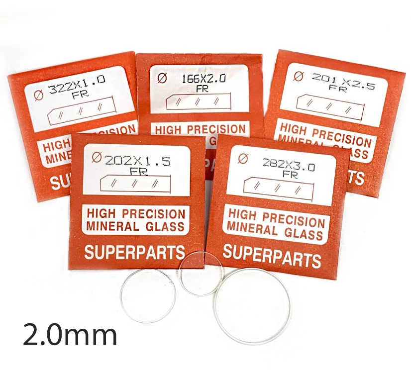 Round & Flat Watch Glass 2mm Thick 16.1-45mm Range 1 Round & Flat Watch Glass 2mm Thick 16.1-45mm Range